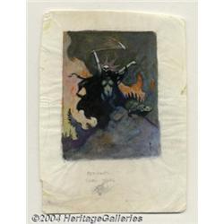 Frank Frazetta - Original Sketch "Woman With a Scythe Study" (Undated).