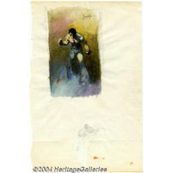 Frank Frazetta - Original Preliminary Sketch, "Boxer" (undated).