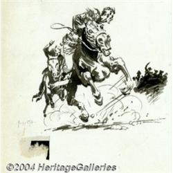 Frank Frazetta - Original Illustration, Riders on Horseback (undated).