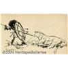 Image 1 : Frank Frazetta - Original Sketch, "Lion Hunt" (Undated).