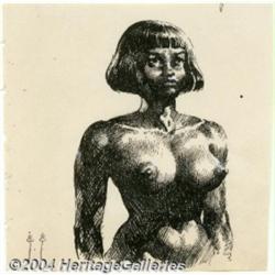 Frank Frazetta - Original Sketch, "Dark Woman" (Undated).