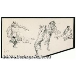 Frank Frazetta - Original Sketch of The Defiant One (undated).