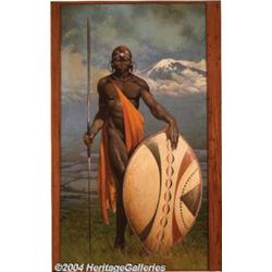 Frank Frazetta - Original Art Illustration "Masai Warrior" (circa 1960).