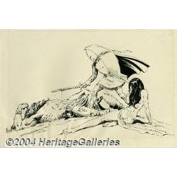 Russ Heath Original Art Pin Up of The Silent Knight (No Publisher, undated).