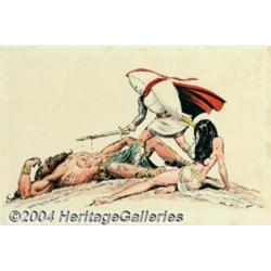 Russ Heath Original Art Print of The Silent Knight (No Publisher, 1973).