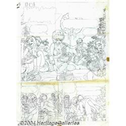 Russ Heath and Harvey Kurtzman - Original Layouts, Color Comps and Pencils for Little Annie Fanny