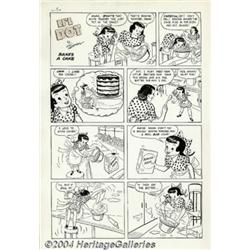 Vic Herman - Original Art for Sad Sack #1, Complete 2-Page Story, "Li'l Dot Bakes a Cake" (Harvey