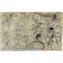 Tim and Greg Hildebrandt - Original Preliminary Sketch for Tandy (Platt and Munk, 1971).