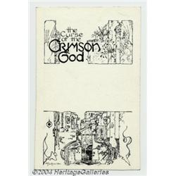 Mike Kaluta - Original Title Page Illustration "Curse of the Crimson God" (1975).