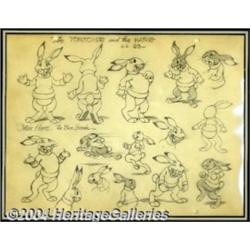 Ward Kimball - Original Animation Art Model Sheet for Max Hare from Tortoise and the Hare (Disney