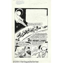 Gerald McCann - Original Art for Unpublished 3 Rocketeers 5-page story, "The Space Monster Who Ne