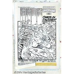 Todd McFarlane and Tony DeZuniga - Original Art for Infinity, Inc. #36, page 1 (DC, 1986).