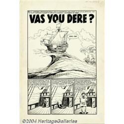 Howard Nostrand - Original Art for Flip #1, Complete 5-page Story "Vas You Dere?" (Harvey, 1954).