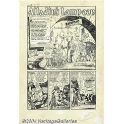 Bob Powell - Original Art for Flip! #1, Complete 5-page story, "Alladin's Lamp-oon" (Harvey, 1954