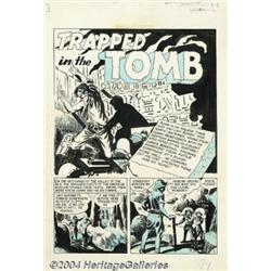 George Roussos - Original Art for Crime Patrol #16, Complete 7-page Story "Trapped in the Tomb" (