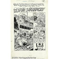 Mike Sekowsky - Original Art for The Unseen, Complete 7-Page Story, "Blood on the Speedway" (Stan