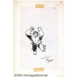 Marie Severin and John Romita, Sr., Original Art Pin Up of the Hulk (Marvel, circa 1975).