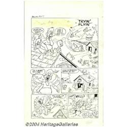 Marty Taras - Original Art for Paramount Animated Comics #4, Complete 5-page Story, "Tryin' Flyin