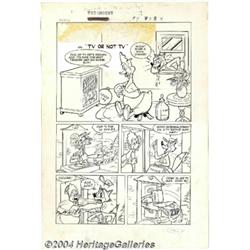 Marty Taras - Original Art for Paramount Animated Comics #7, Complete 5-page Story, "TV or Not TV