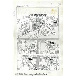 Martin Taras - Original Art for Harvey Comic Hits #62, Complete 5-Page Story, "Cat-omic Warfare"