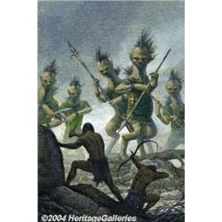 John Totleben - Original Cover Art for Edgar Rice Burroughs' Tarzan #18 (Dark Horse, 1998).