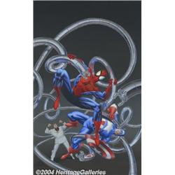 Mike Zeck and Phil Zimelman Original Cover Art for Spider-Man Super Thriller #3: Global Terror (P