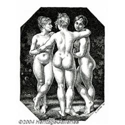 Robert Crumb - Original Pin Up Art for Art &amp; Beauty, "The Three Graces" (Fantagraphics, 1995)