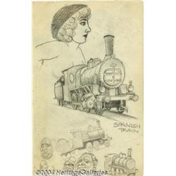 Robert Crumb - Original Art Sketches, "Spanish Train" (1961).