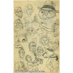 Robert Crumb - Original Art Sketches, "Long John Silver" (1961).