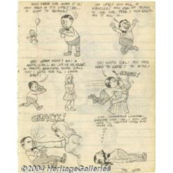 Robert Crumb - Original Sketches, "Billy Bean gets KO'd" (1962).