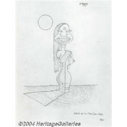 Maxon Crumb - Original Art Illustration, "Bathing in the Ganges" (1985)