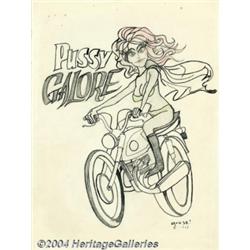 Stanley Mouse - Original Art Pin Up "Pussy Galore" (No Publisher, 1965).