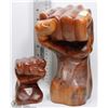 Image 1 : REDWOOD CARVED  FISTS (FATHER AND SON)