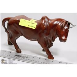 REDWOOD CARVED  BULL FROM CUBA
