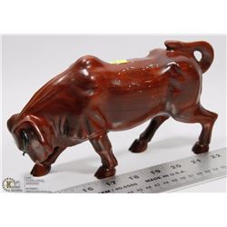 REDWOOD CARVED BULL
