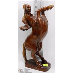 REDWOOD CARVED  STALLION
