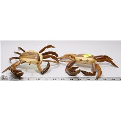 PAIR OF CARVED WOOD CRABS