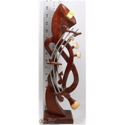CARVED REDWOOD MUSICAL NOTES