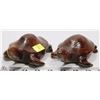 Image 1 : PAIR OF CARVED WOOD TORTOISES
