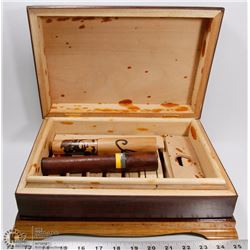 HANDMADE WOODEN COHIBA CIGAR HUMIDOR WITH