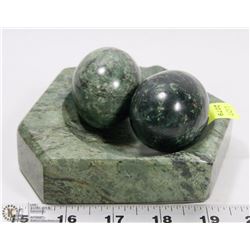 TWO EGG & MARBLE ASHTRAY