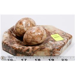 TWO EGG ASHTRAY MARBLE DISPLAY