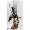 Image 1 : HANDCARVED HORN REAPER ON STALLION DISPLAY