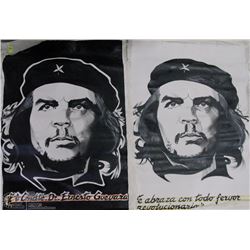 TWO CANVAS PAINTINGS OF CHE GUEVARA