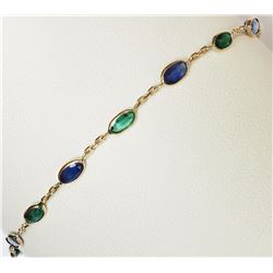 #2-14KT YELLOW GOLD EMERALD AND SAPPHIRE