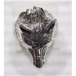 #4-STERLING SILVER WOLF MEN'S RING