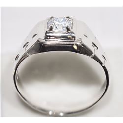 #6-STERLING SILVER CUBIC ZIRCONIA RING