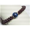 Image 2 : #12-NATURAL GARNET & LAPIS LAZULI BRACELET