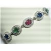 Image 2 : #16-STERLING SILVER SAPPHIRE ,EMERALD AND