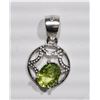 Image 3 : #17-STERLING SILVER PERIDOT RING ,EARRINGS